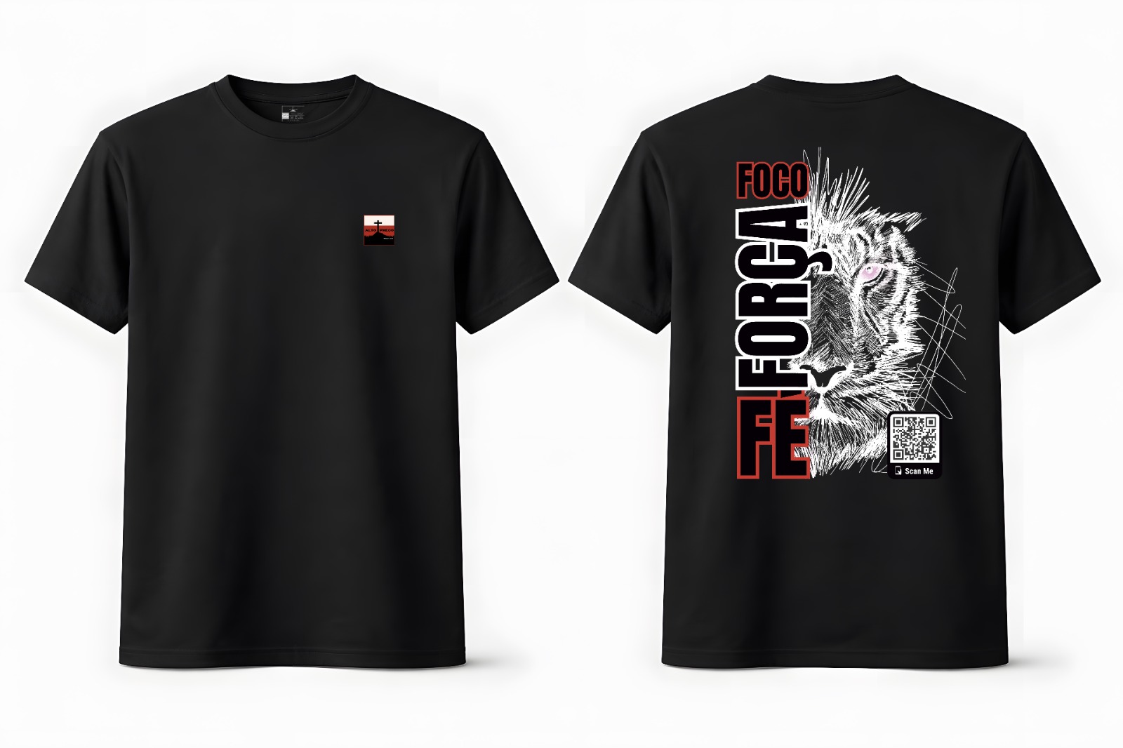 Camiseta Foco, Força e Fé preta